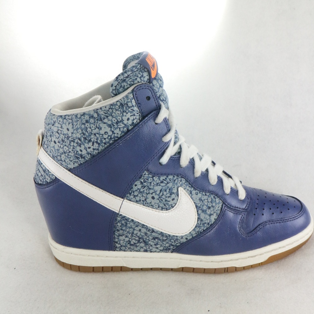 Nike Women’s High-Top Sneakers in Blue and White